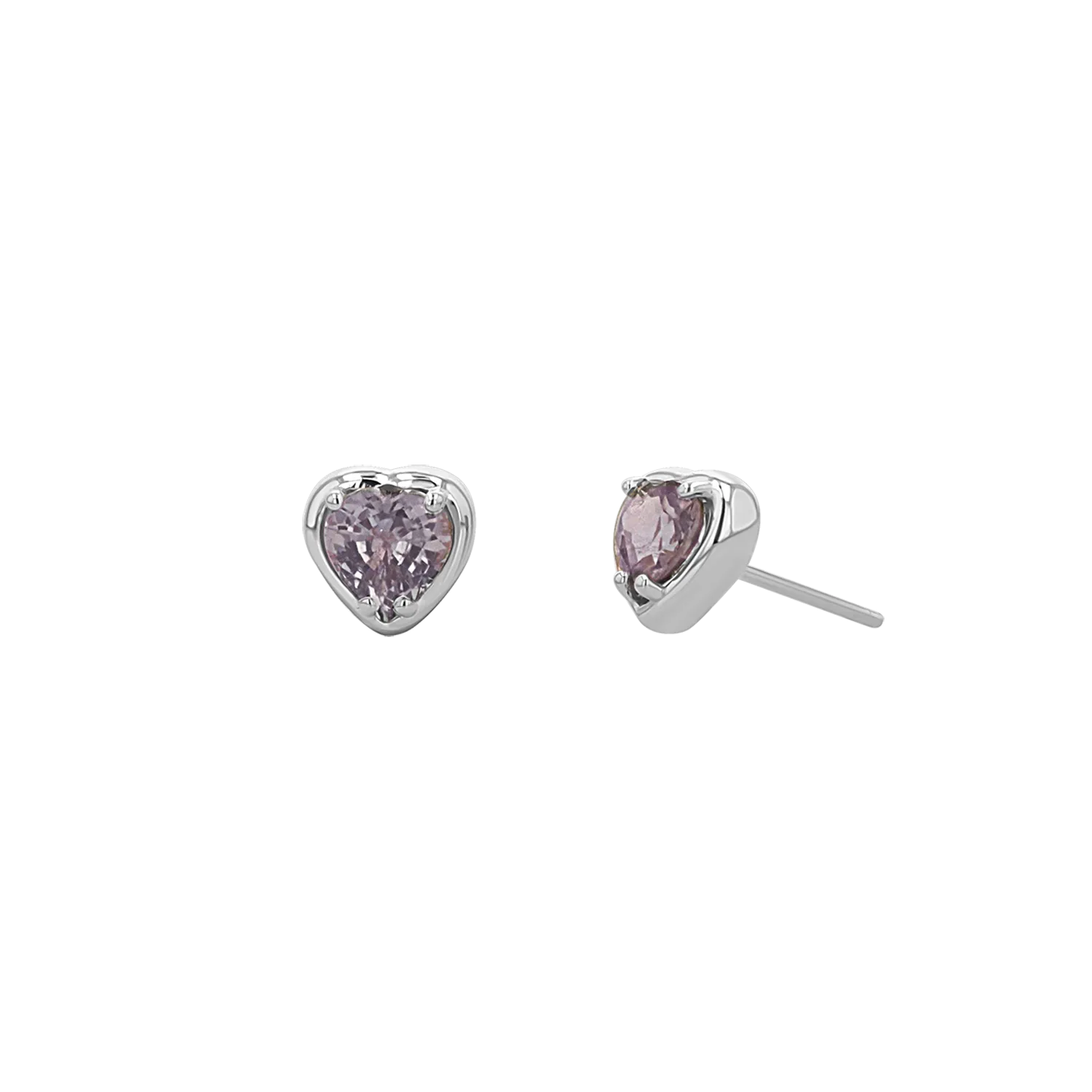 Sapphire Heart Stud Earrings