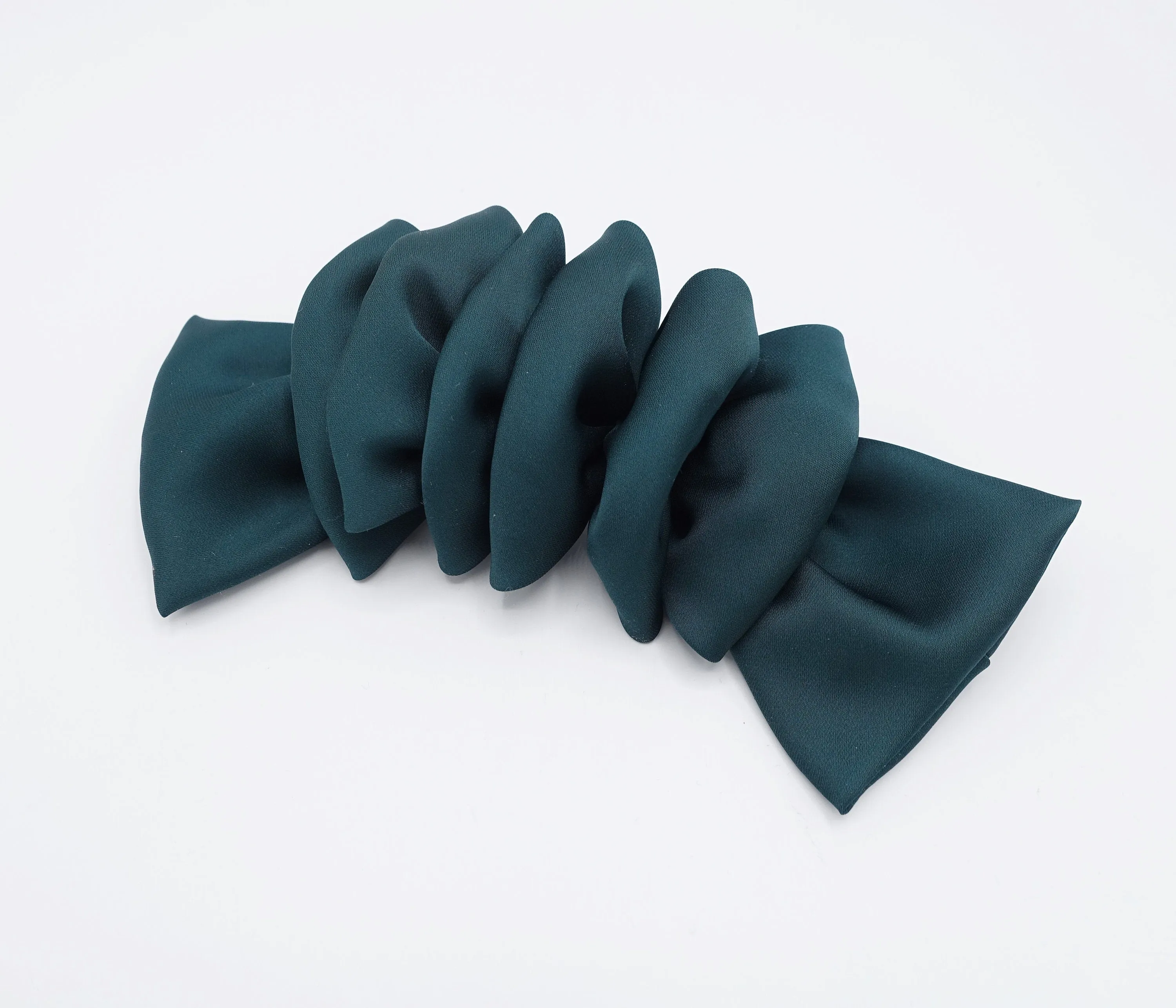 satin ruffle hair bow for women