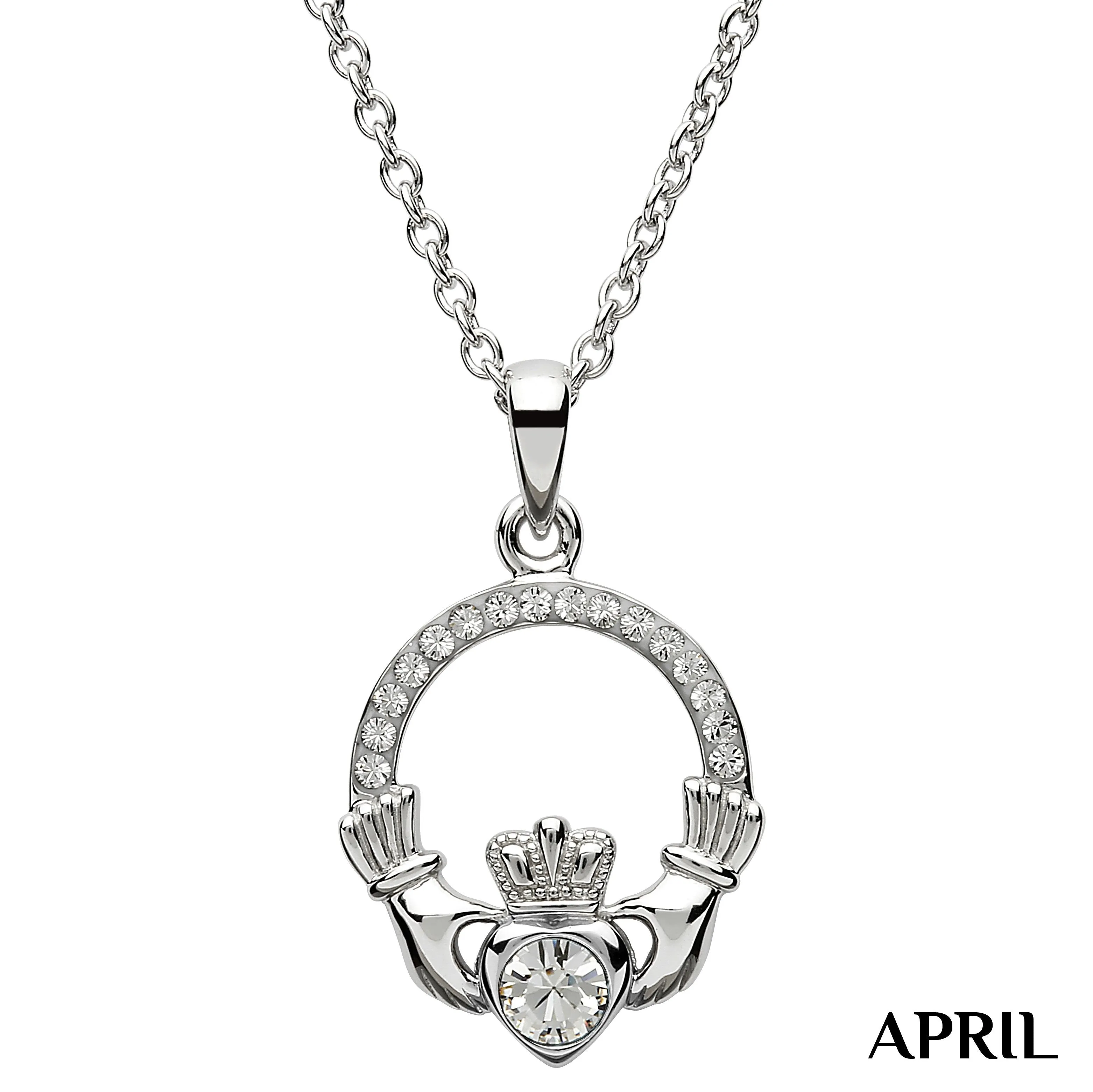 ShanOre Claddagh Birthstone April Necklace