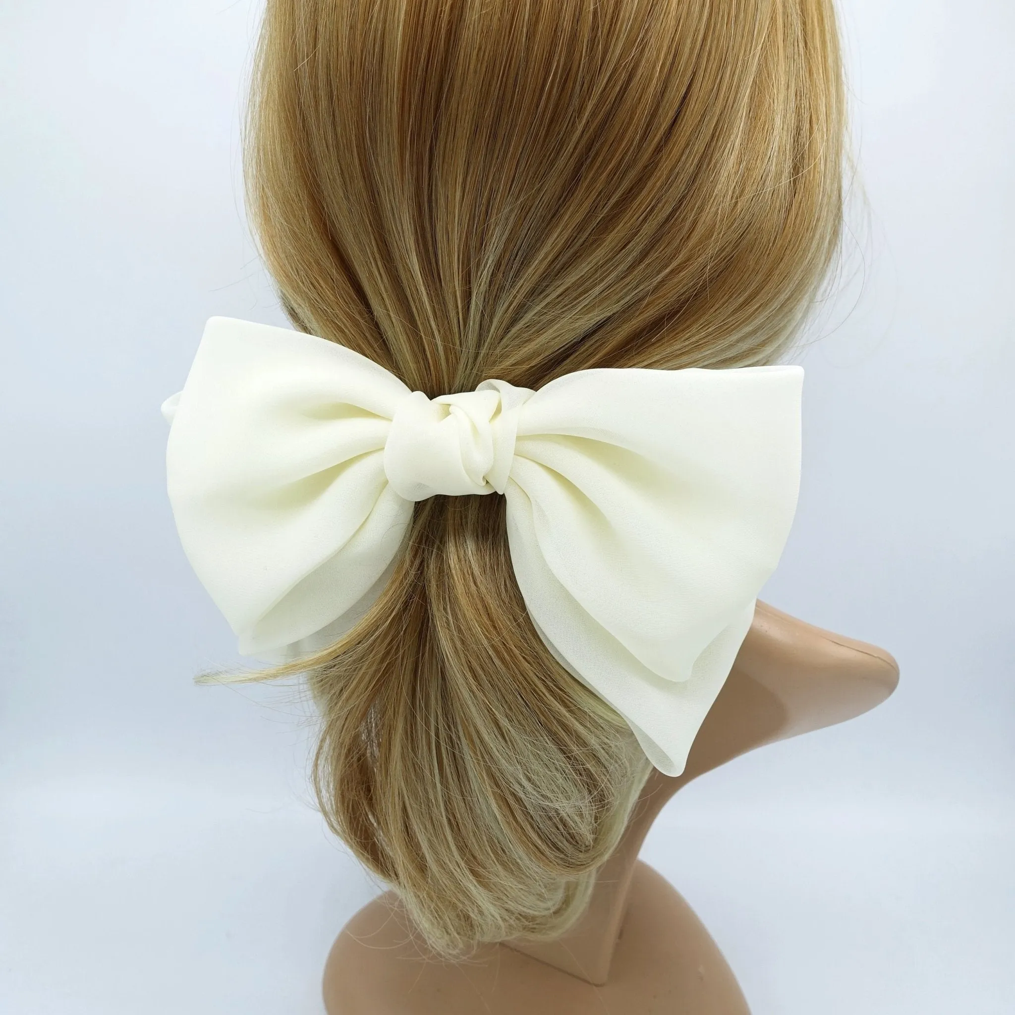 sheer chiffon big bow hair barrette women hair accessory