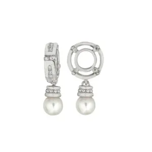 Silver & Pearl Dangle Charm S082PRL