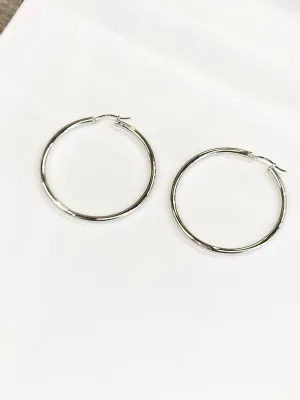 Silver Big Hoop Earrings