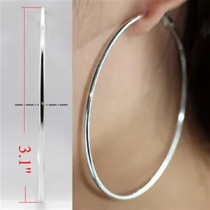 Silver Brass Earrings with No Stone for Women No Stone Stone Color Style LO770