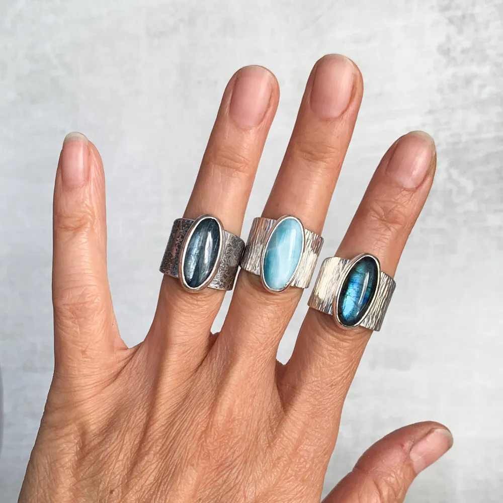 Silver Labradorite Cocktail Ring - RAW