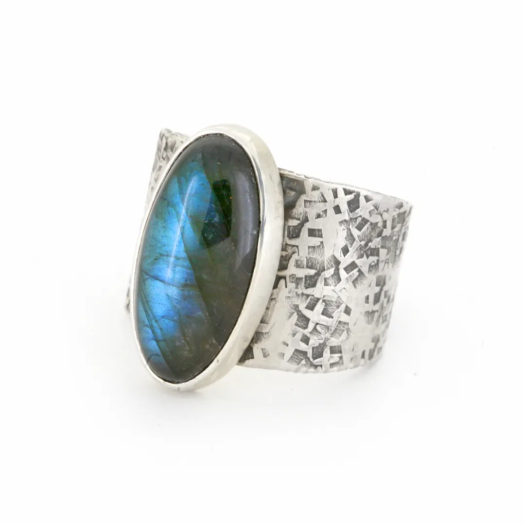 Silver Labradorite Cocktail Ring - RAW