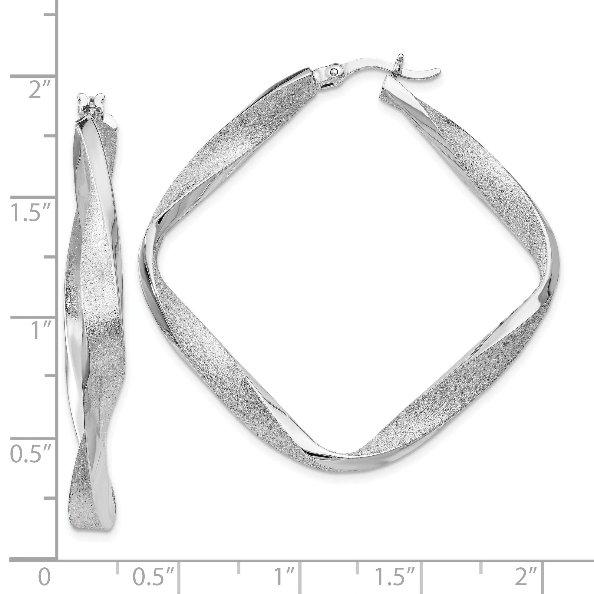 Silver Radiant Essence Twisted Hoop Earrings