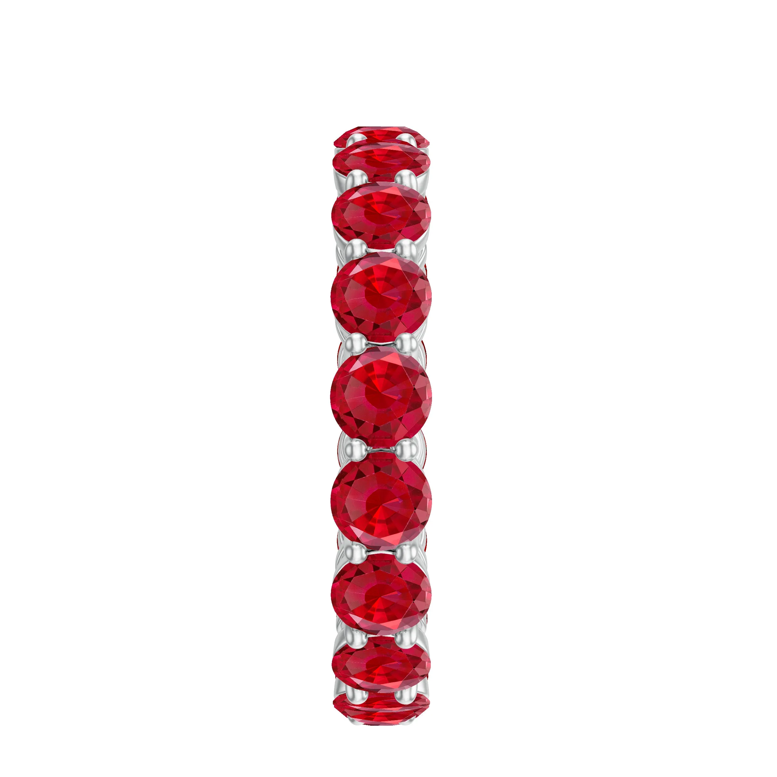 Simple Round Lab-Created Ruby Eternity Ring in Shared Prong Setting