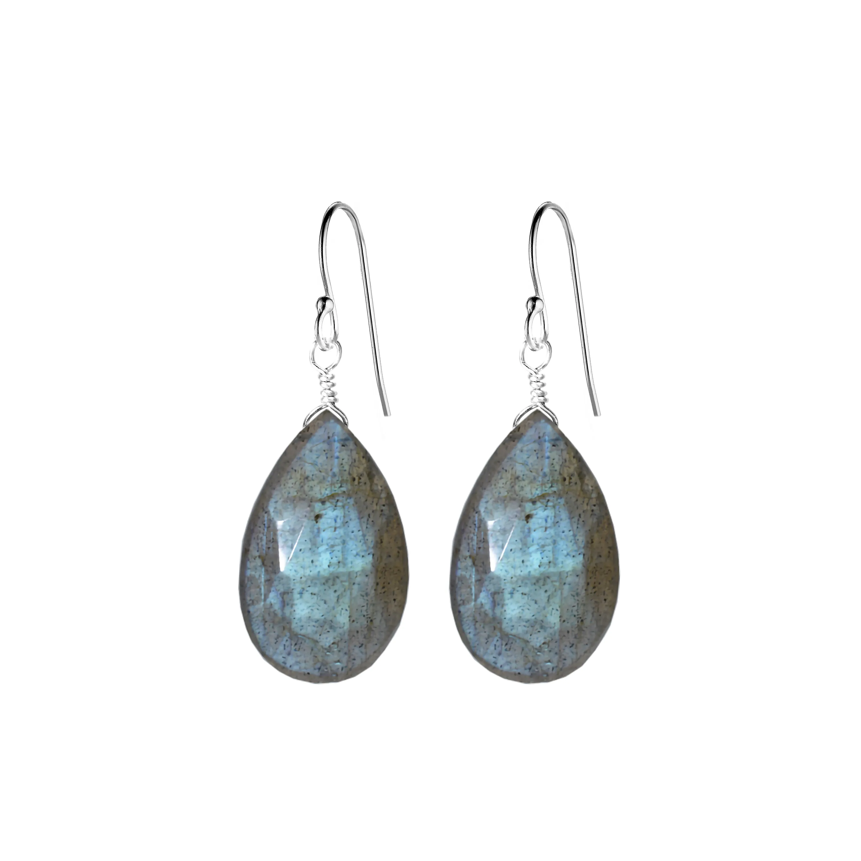 Single Drop Gemstone Earrings (Large Pear Shape)