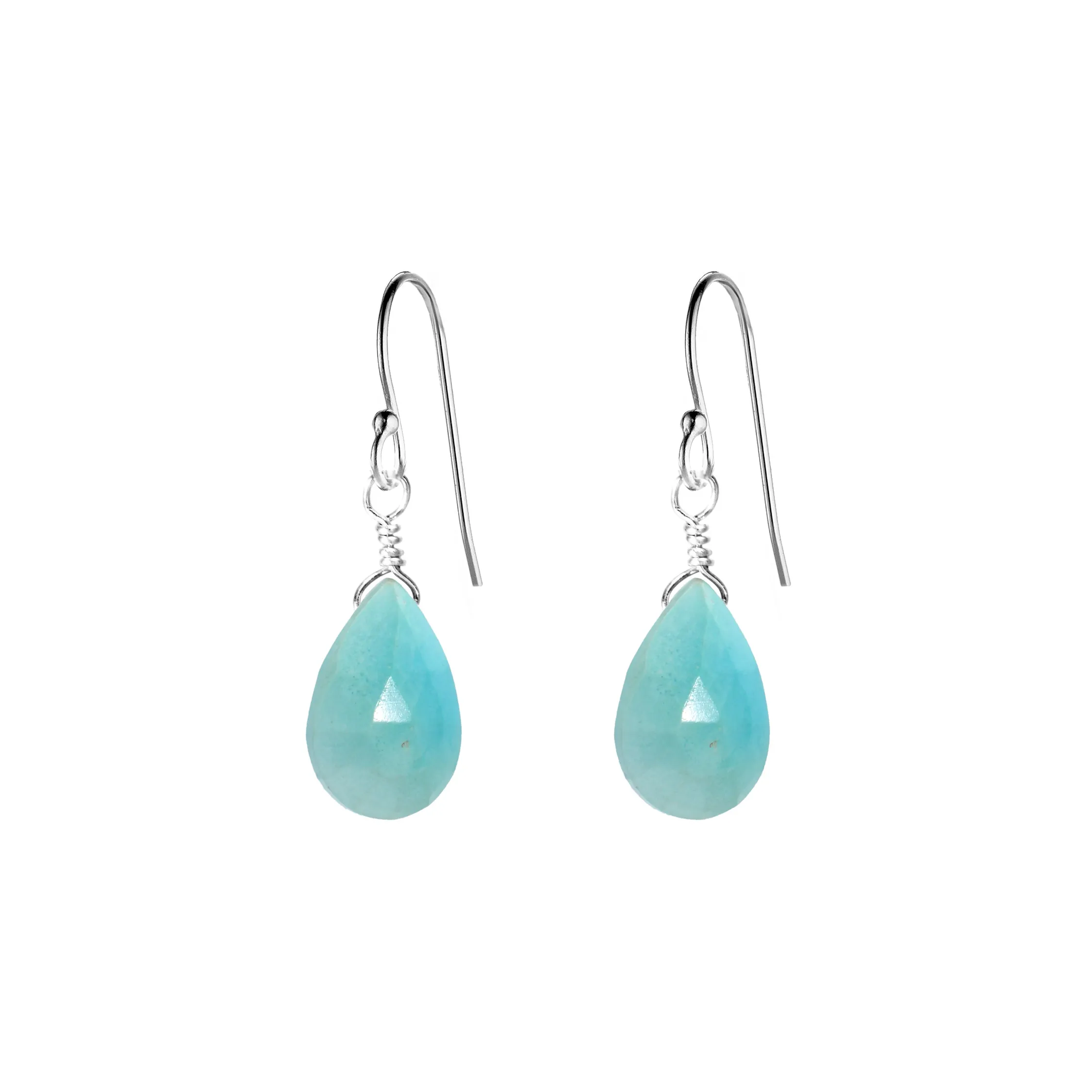 Single Drop Gemstone Earrings (Large Pear Shape)