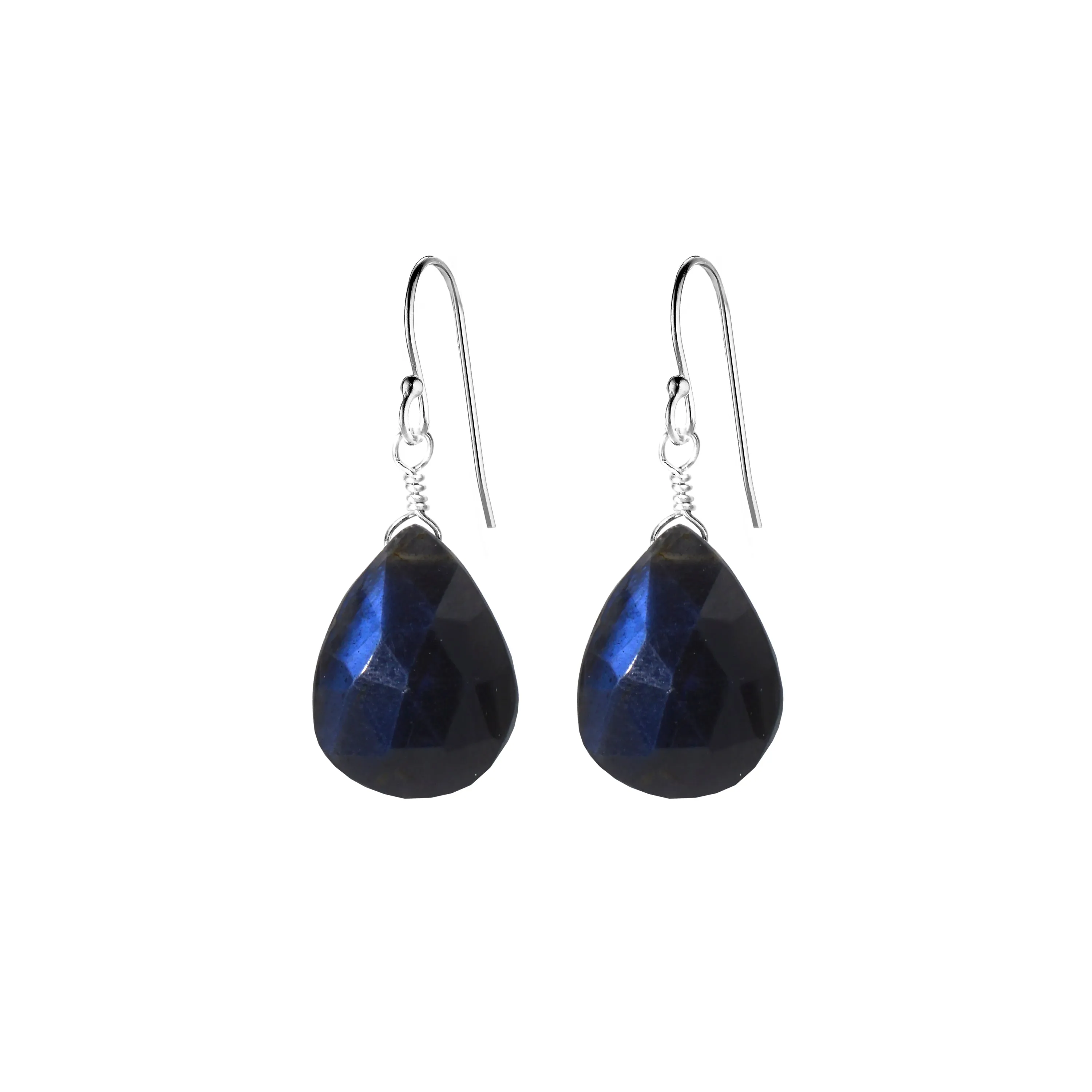 Single Drop Gemstone Earrings (Large Pear Shape)