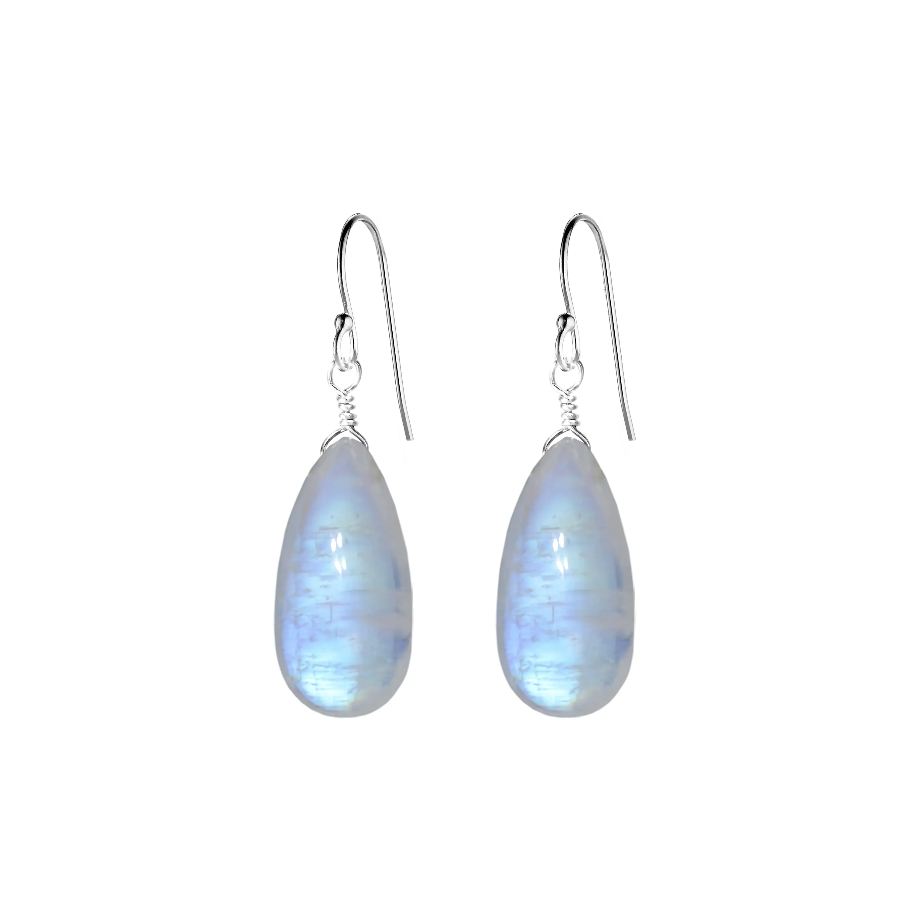 Single Drop Gemstone Earrings (Large Pear Shape)