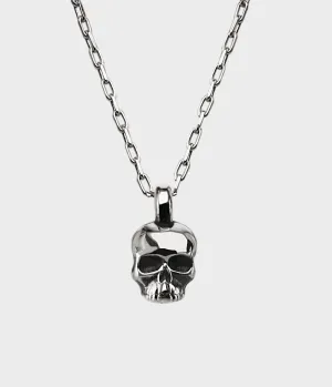 Skull Necklace / Sterling Silver / No Stones