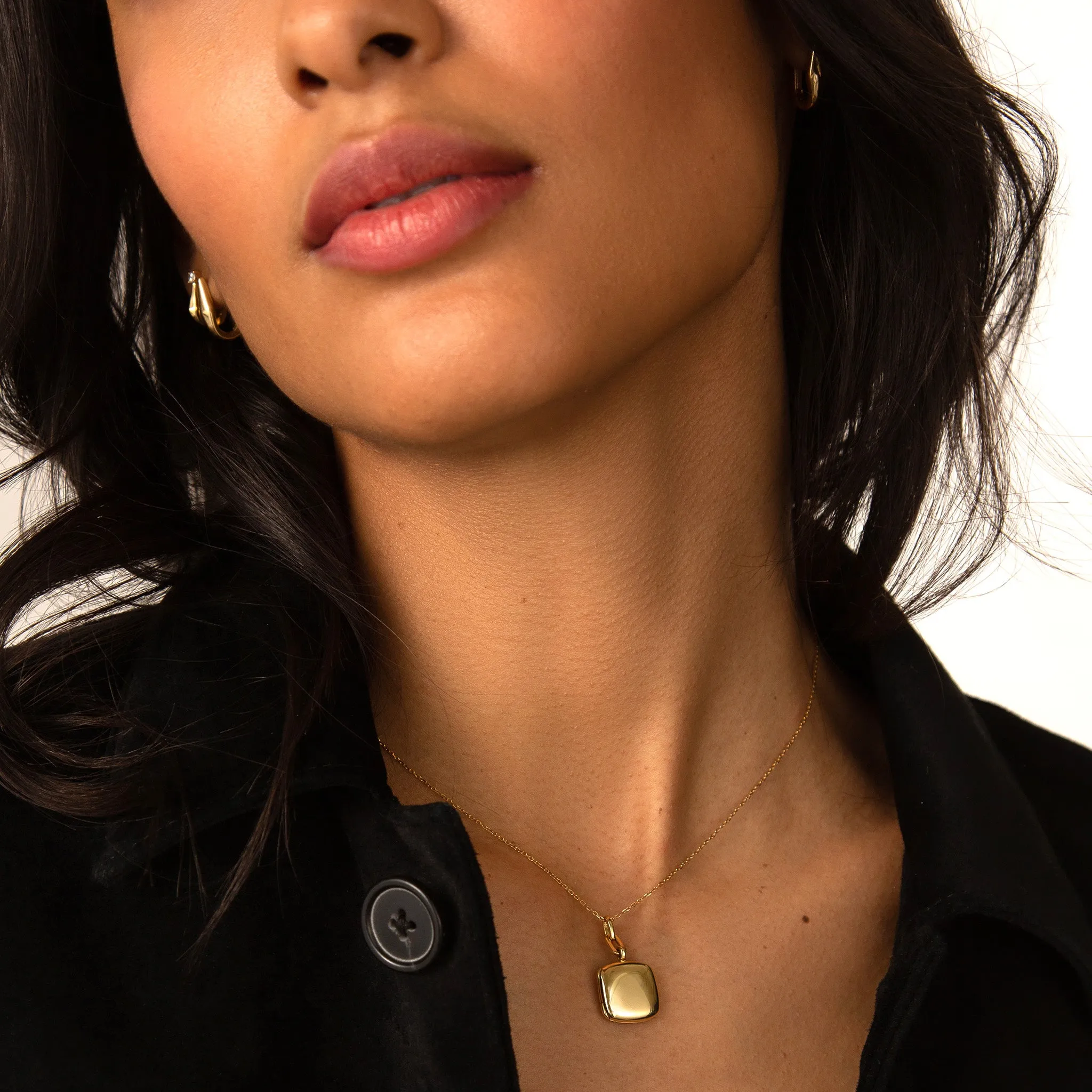 Slim "Viv" Gold Locket Necklace