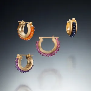 Small Gemstone Hoops (gv)