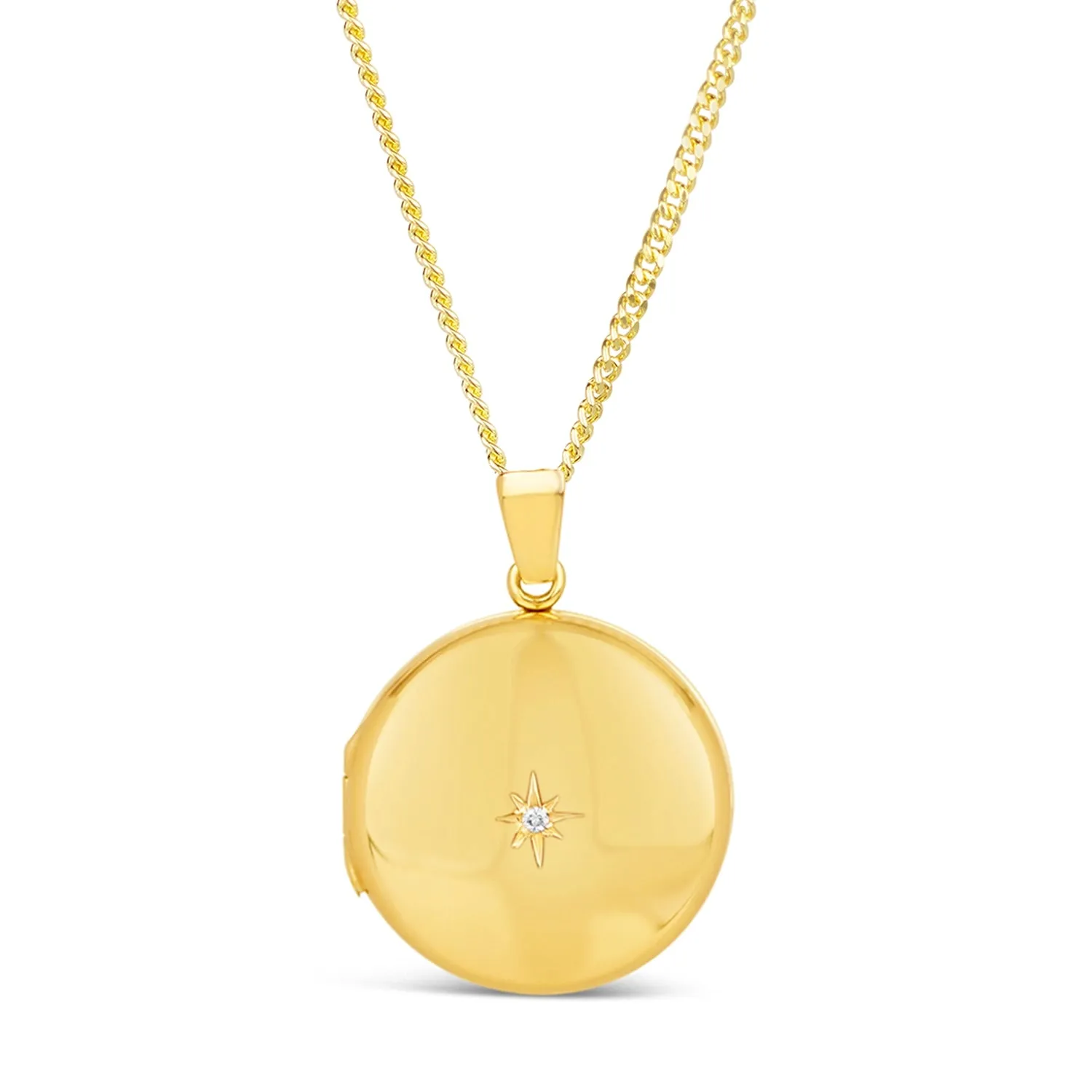 Solid Gold Round Diamond Locket