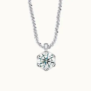 Sparkling Wave Moissanite Pendant Necklace