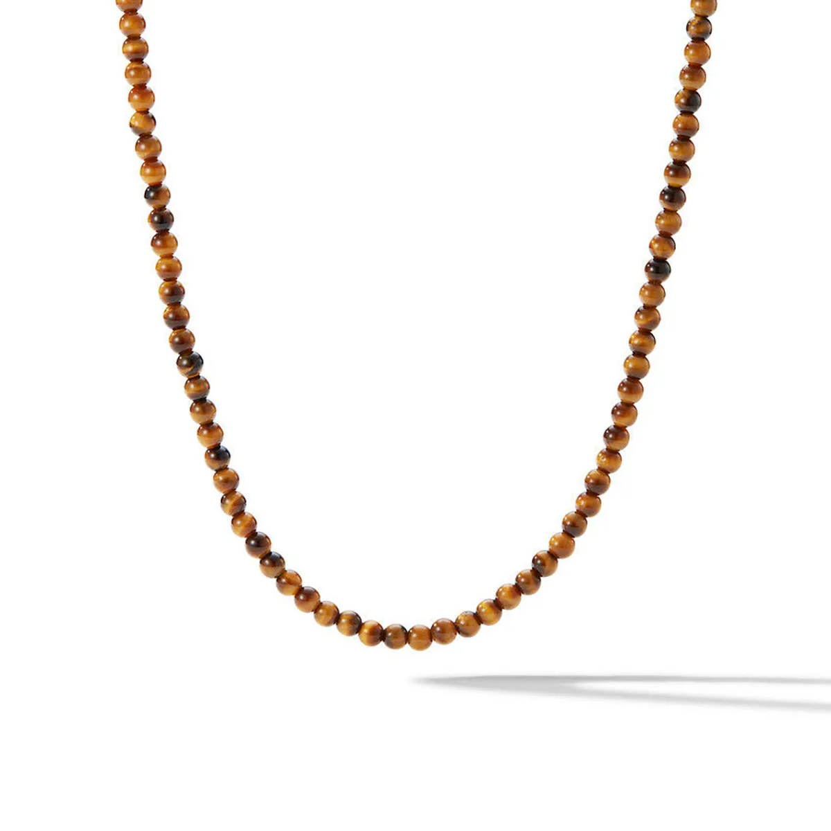 Spiritual Beads Necklace in Sterling Silver with Tiger's Eye