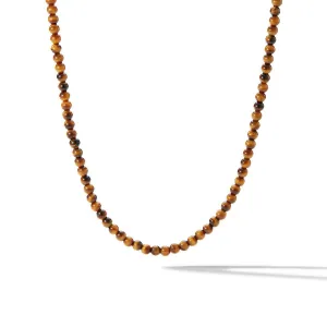 Spiritual Beads Necklace in Sterling Silver with Tiger's Eye