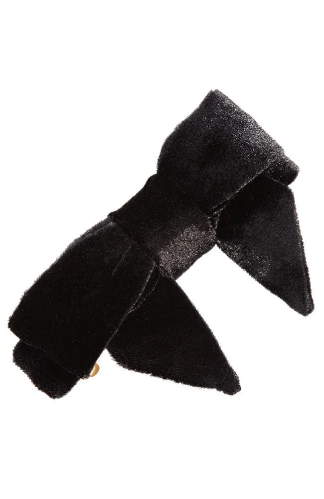 Square Bow Barrette - Velvet