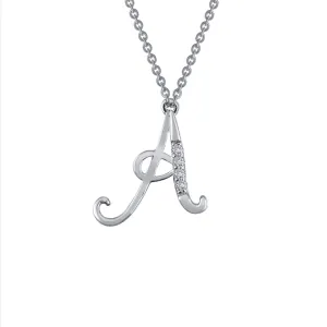 SS Sim Dia Initial A Necklace