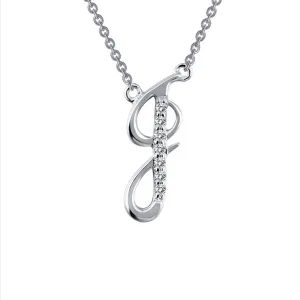 SS Sim Dia Initial J Necklace