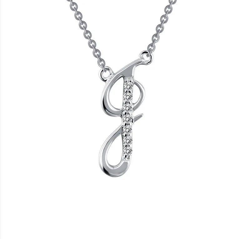 SS Sim Dia Initial J Necklace