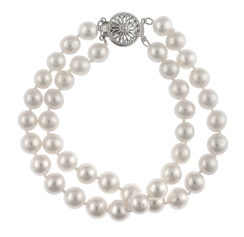 Starburst clasp pearl bracelet