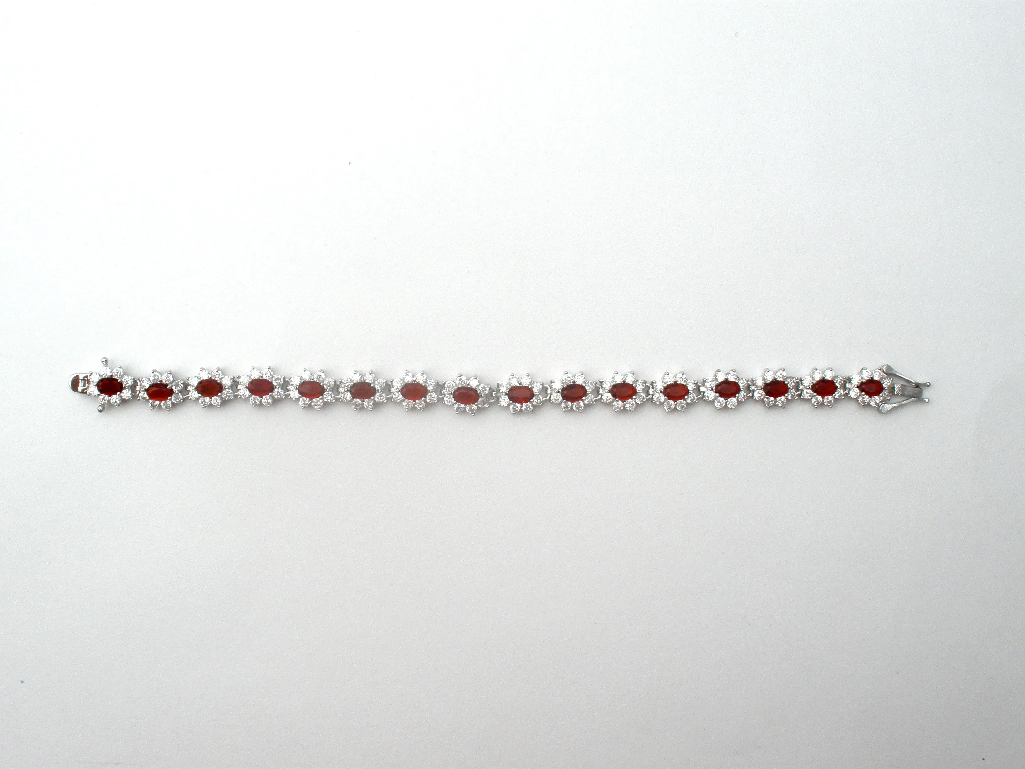 Stauer Red Cubic Zirconia Bracelet & Earrings 925