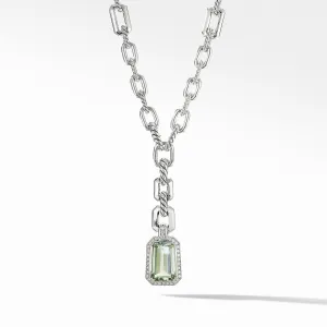 Stax Drop Pendant Necklace with Prasiolite and Diamonds