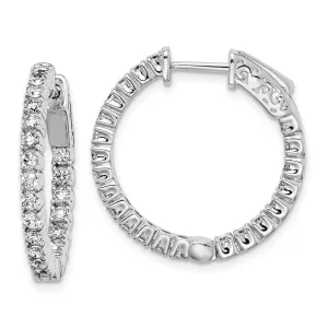 Sterling Silver 44 Stones Round Hoop Earrings