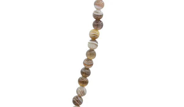 Sterling Silver 90's Style Mini Adjustable Botswana Agate Natural Gemstone Necklace