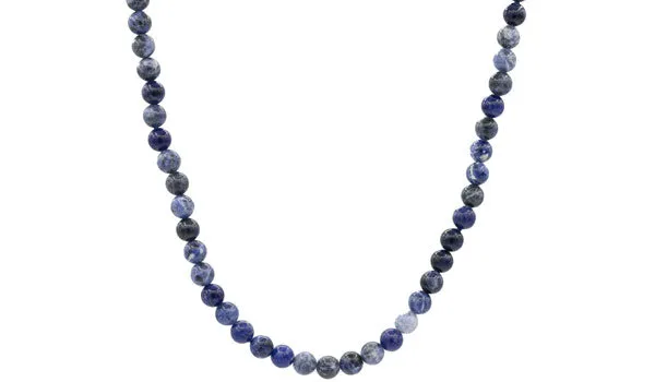 Sterling Silver 90's Style Mini Adjustable Sodalite Gloss Necklace