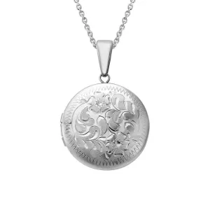 Sterling Silver Floral Locket Pendant