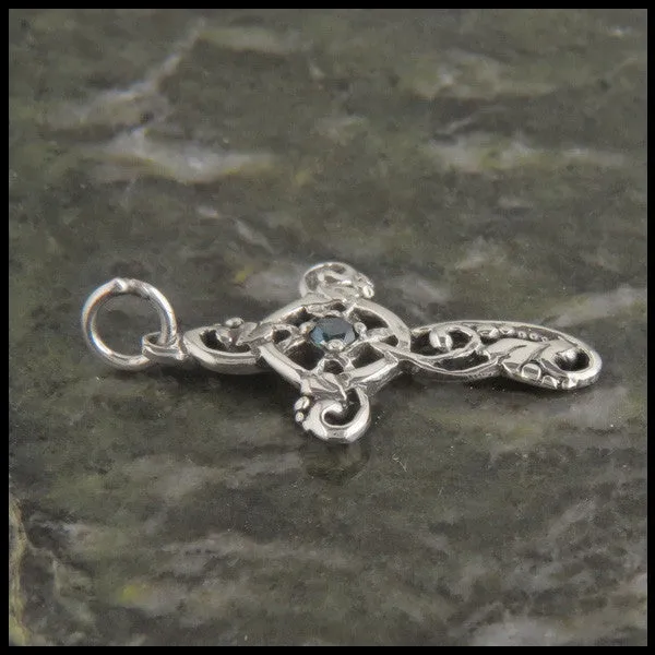 Sterling Silver Ivy Celtic Cross Pendant