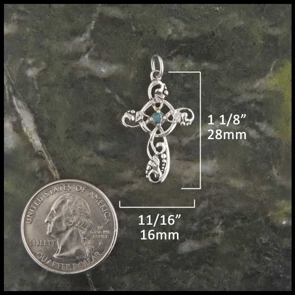 Sterling Silver Ivy Celtic Cross Pendant