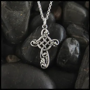 Sterling Silver Ivy Celtic Cross Pendant