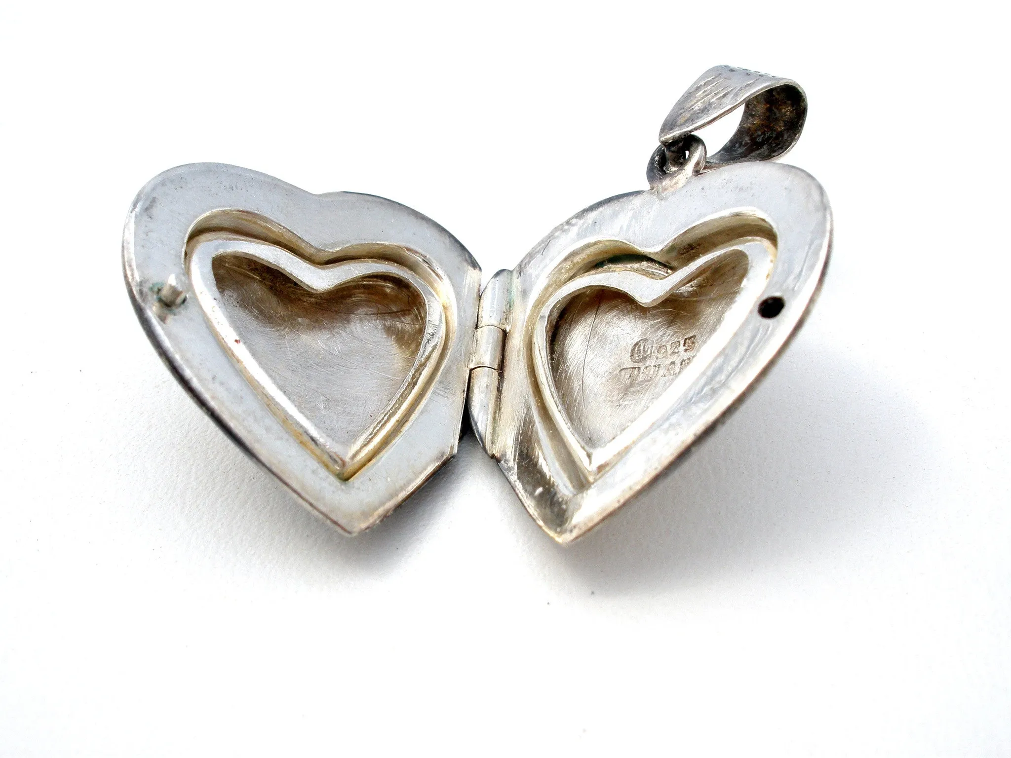 Sterling Silver Picture Heart Locket Necklace Pendant