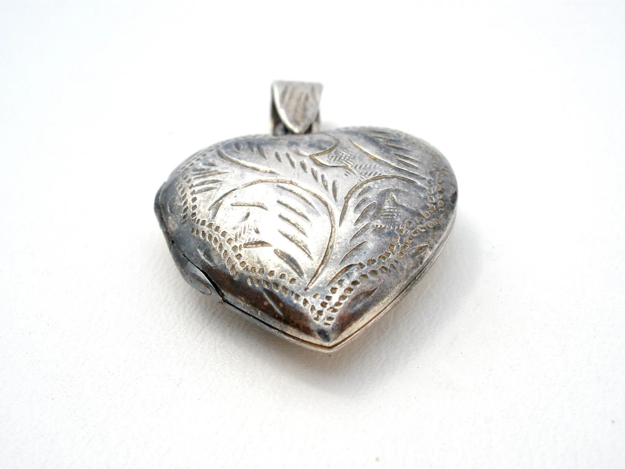 Sterling Silver Picture Heart Locket Necklace Pendant