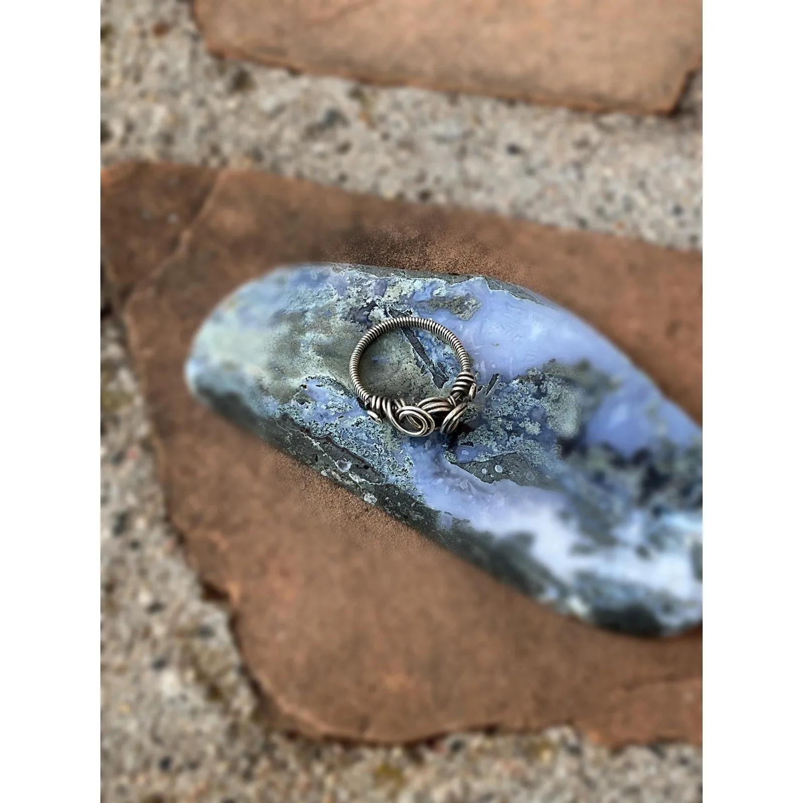 Sterling Silver Ring Opal Birthstone Jewelry Wire Wrap Jewelry Size 6.5 US Gift For Her Black Rainbow Opal Crystal Jewelry Handmade Ring