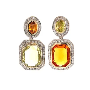 SW Royalty Bicolor Earrings in Lemon Citrine and Yellow Topaz