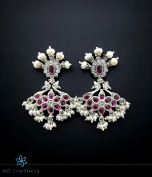 The Aahana Silver Kempu Earrings