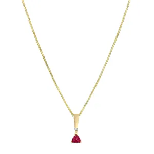 Trillion Pink Tourmaline and Diamond Pendant Necklace