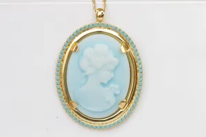 TURQUOISE CAMEO NECKLACE