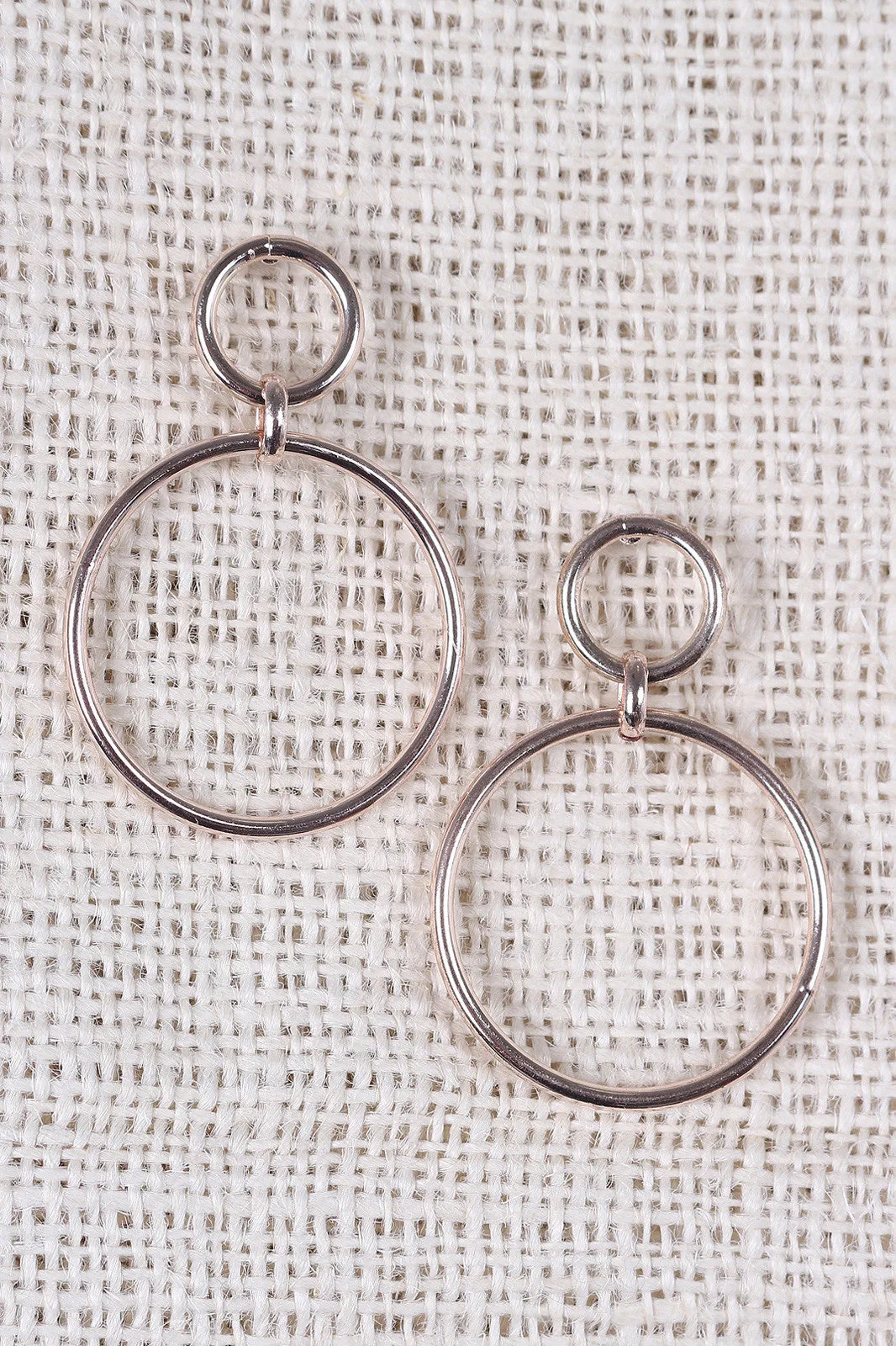 Two Dangle Linked Hoop Earrings