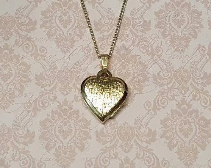 Vintage Gold locket heart shape Gold Plated