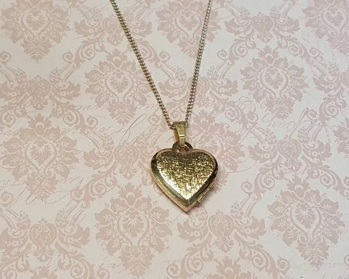 Vintage Gold locket heart shape Gold Plated