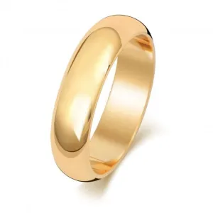 Wedding Band  9ct D Shape 5 mm Wedding  Ring W105H