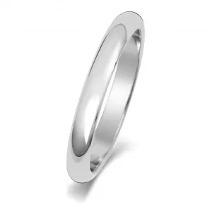 Wedding Band Platinum D Shape 2.5mm-1.4 Wedding  Ring WP102M