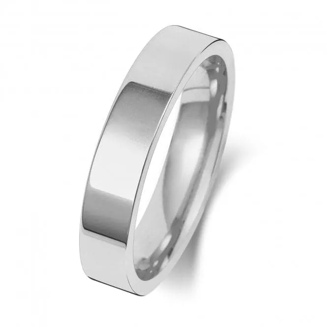 Wedding Band Platinum Flat Court 4mm-1.75 Wedding  Ring WP124H