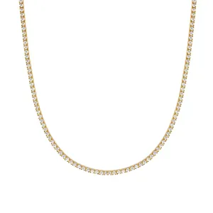 Wedding Tennis Necklace - Yellow Gold